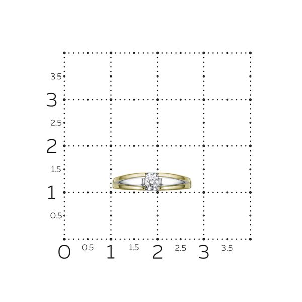 Кольцо с бриллиантом 0.109 карат из лимонного золота 96314