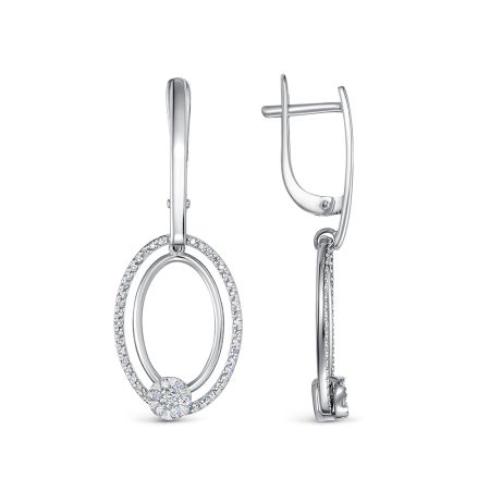 Серьги с 104 бриллиантами из белого золота 142803