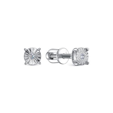Серьги-пусеты с бриллиантами 0.03 карат из белого золота 142948