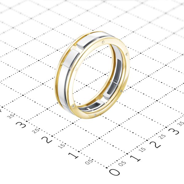 Кольцо с 12 бриллиантами 0.024 карат из комбинированного золота 78607