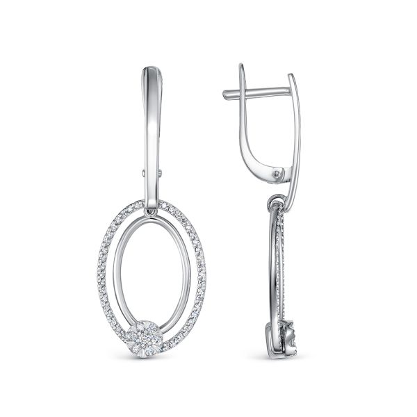 Серьги с 104 бриллиантами из белого золота 142803