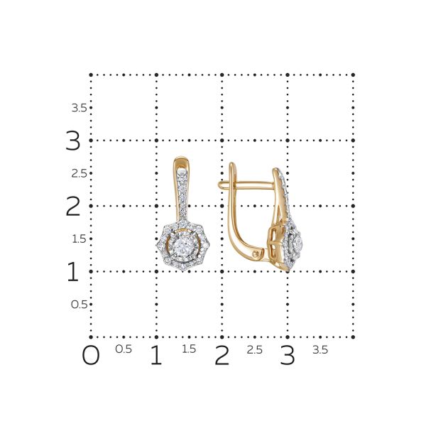 Серьги с 44 бриллиантами из красного золота 136330