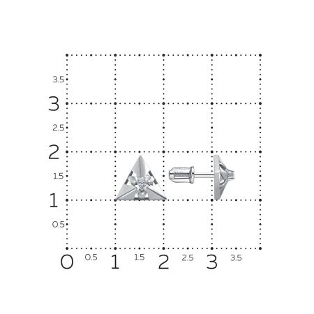 Серьги-пусеты с бриллиантами 0.048 карат из белого золота 127339