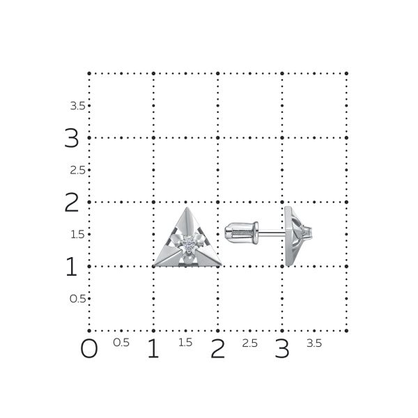 Серьги-пусеты с бриллиантами 0.048 карат из белого золота 127339