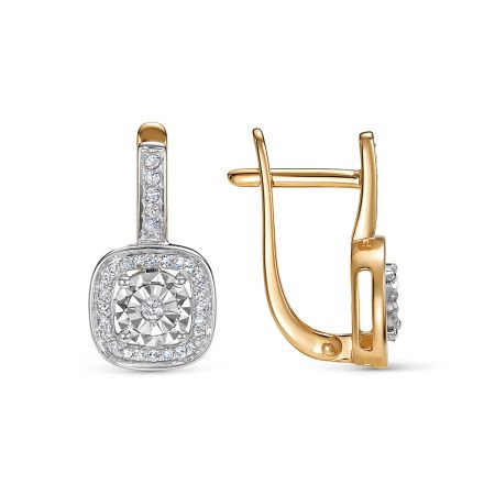 Серьги с 60 бриллиантами из красного золота 146405