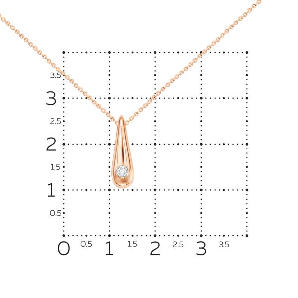 Колье с бриллиантом 0.032 карат из красного золота 64602