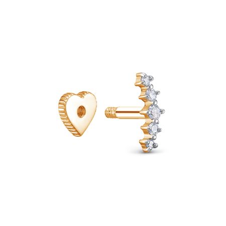 Пирсинг с 5 бриллиантами из красного золота 142928