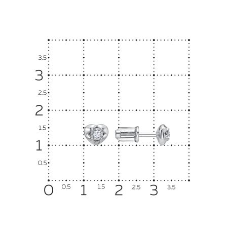 Серьги-пусеты с бриллиантами 0.064 карат из белого золота 124012