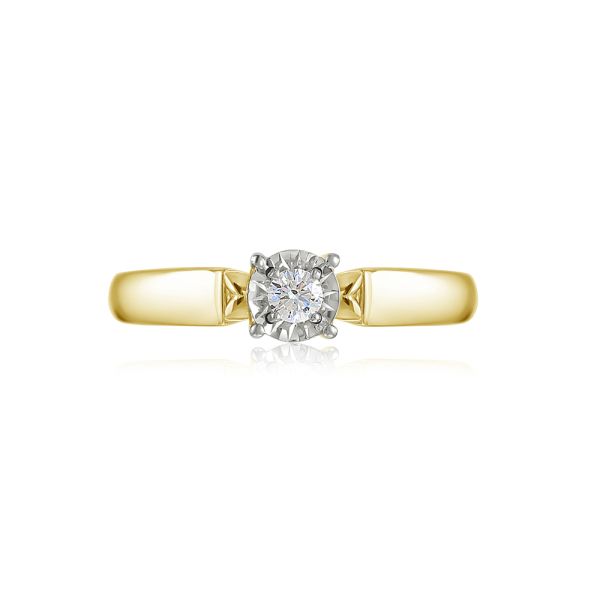 Кольцо с 3 бриллиантами из комбинированного золота 93750
