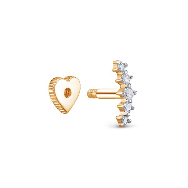 Пирсинг с 5 бриллиантами из красного золота 142928