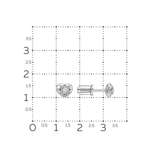 Серьги-пусеты с бриллиантами 0.064 карат из белого золота 124012