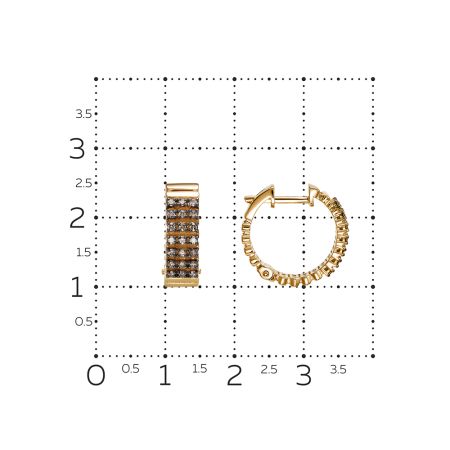 Серьги с 42 коньячными бриллиантами из красного золота 145700