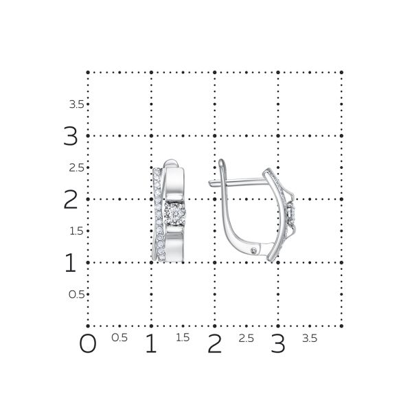 Серьги с 28 бриллиантами из белого золота 129593