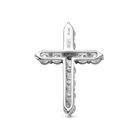 Декоративный крест с 11 бриллиантами 1.815 карат из белого золота 118177