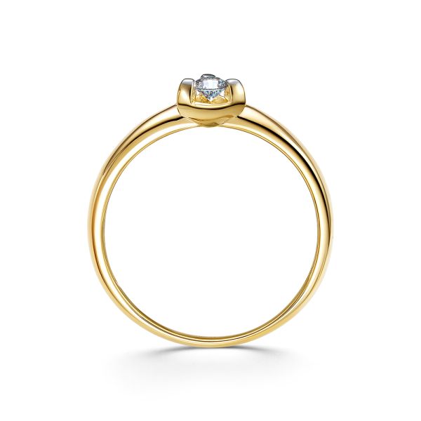 Кольцо с бриллиантом 0.109 карат из лимонного золота 97354