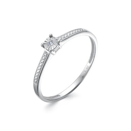 Кольцо с бриллиантом 0.007 карат из белого золота 142487