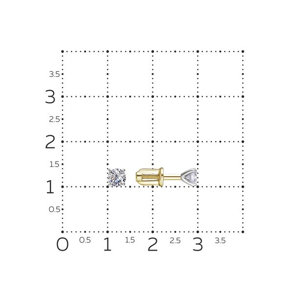 Серьги-пусеты с бриллиантами 0.56 карат из лимонного золота 144679