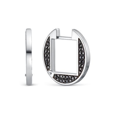 Серьги с 80 черными бриллиантами из белого золота 140784