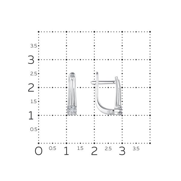 Серьги с 14 бриллиантами из белого золота 136396
