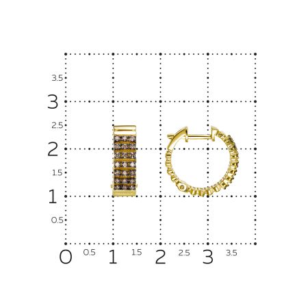 Серьги с 42 коньячными бриллиантами из лимонного золота 148263