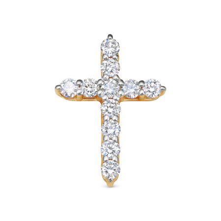 Декоративный крест с 11 бриллиантами 0.677 карат из красного золота 77713