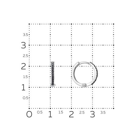 Серьги с 22 черными бриллиантами из белого золота 131466