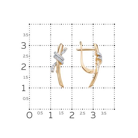 Серьги с 38 бриллиантами 0.19 карат из красного золота 134810