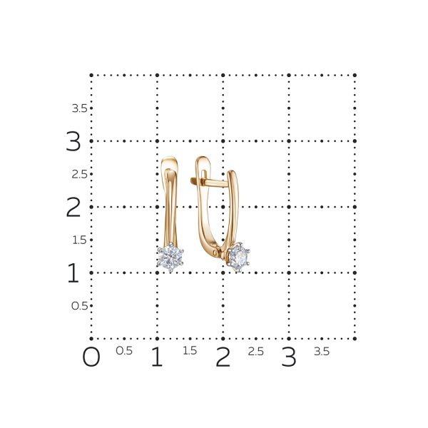 Серьги с бриллиантами 0.31 карат из красного золота 122830