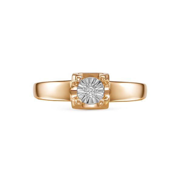 Кольцо с бриллиантом 0.015 карат из красного золота 144441