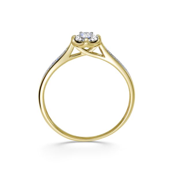 Кольцо с 13 бриллиантами из комбинированного золота 93307