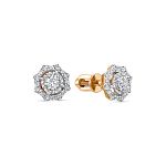 Серьги-пусеты с 34 бриллиантами из красного золота 137899