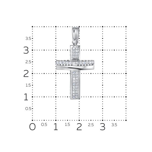 Декоративный крест с 40 бриллиантами из белого золота 116700