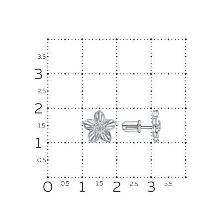 Серьги-пусеты с бриллиантами 0.03 карат из белого золота 145737