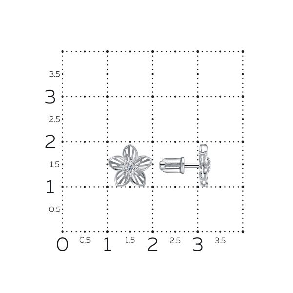 Серьги-пусеты с бриллиантами 0.03 карат из белого золота 145737