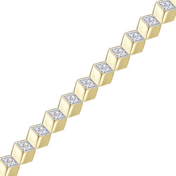 Браслет с 116 бриллиантами 0.58 карат из лимонного золота 122078