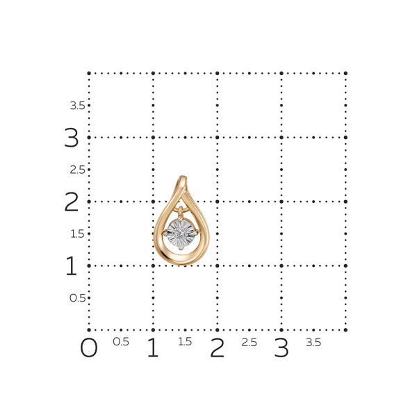 Подвеска с бриллиантом 0.015 карат из красного золота 143693
