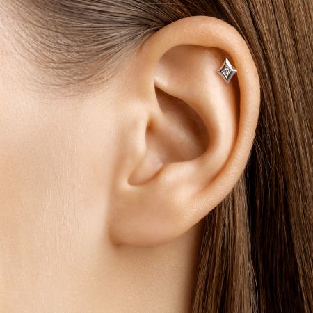 Пирсинг с бриллиантом 0.015 карат из белого золота 142938