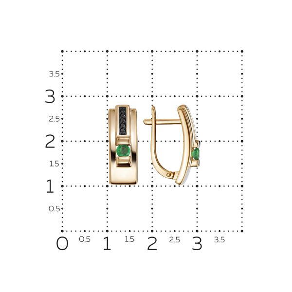 Серьги с изумрудами из красного золота 98386