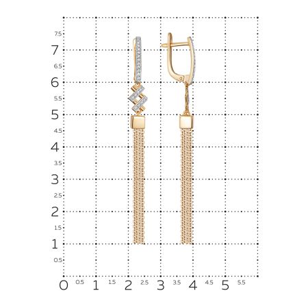 Серьги с 40 бриллиантами 0.2 карат из красного золота 142829