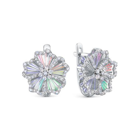 Серьги с 120 бриллиантами из белого золота 148265
