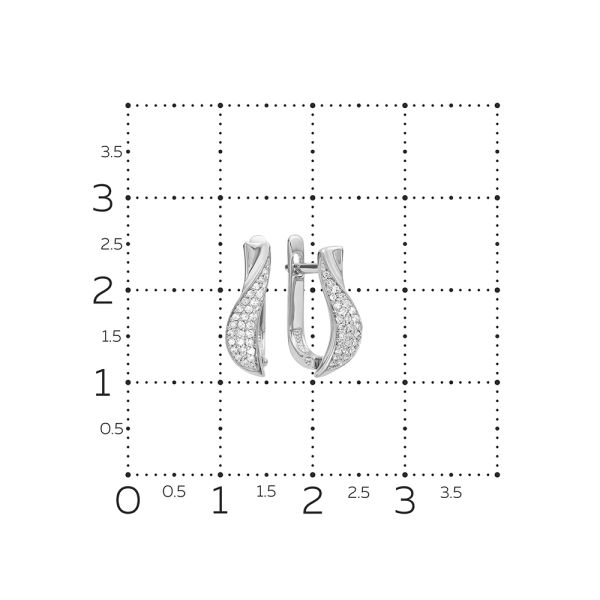 Серьги с 56 бриллиантами 0.168 карат из белого золота 53881