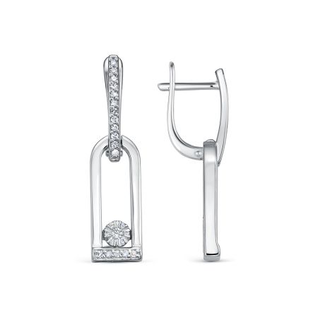 Серьги с 48 бриллиантами из белого золота 140773