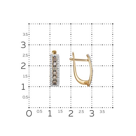 Серьги с 12 коньячными бриллиантами и 64 бриллиантами из красного золота 142863