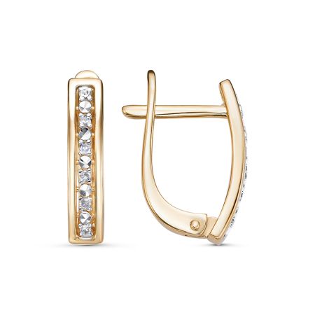 Серьги с 12 бриллиантами 0.048 карат из красного золота 134436