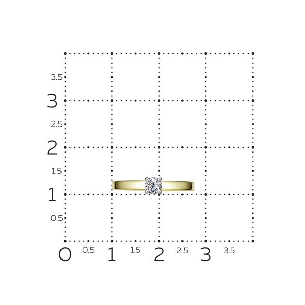 Кольцо с бриллиантом 0.205 карат из лимонного золота 132293