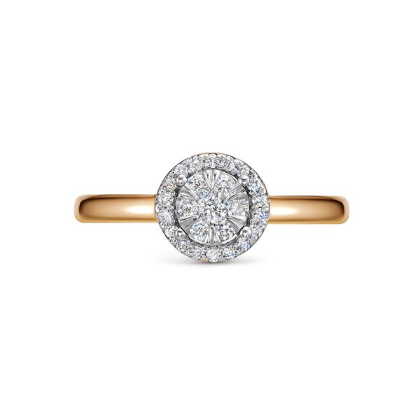 Кольцо с 25 бриллиантами из красного золота 142567