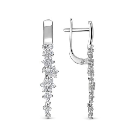 Серьги с 68 бриллиантами из белого золота 138878