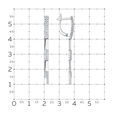 Серьги с 82 бриллиантами 0.574 карат из белого золота 126377