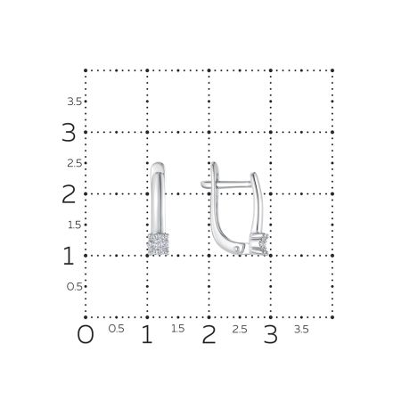 Серьги с 14 бриллиантами из белого золота 136394