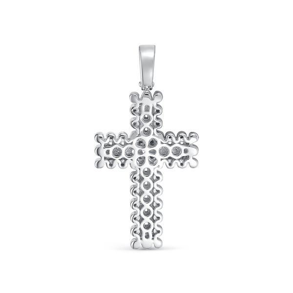 Декоративный крест с 88 бриллиантами из белого золота 118217